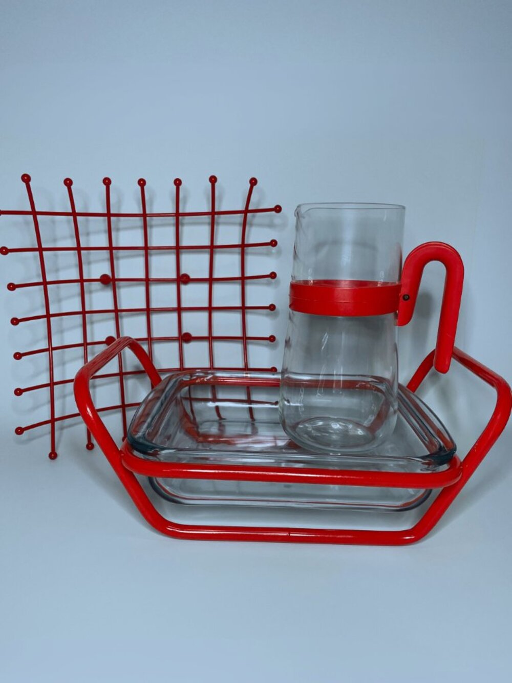 Vintage Post-Modern Red Atomic Kitchen Bundle